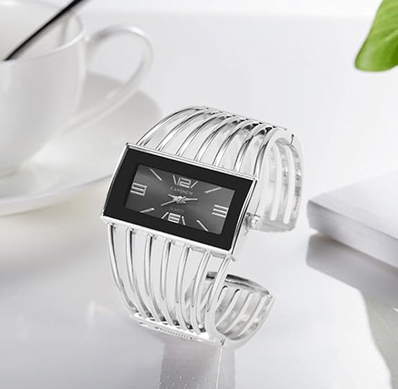 ONE:  Luxury Cuff Bracelet Watch for Women  Rectangular Dial Analog Quartz Wrist Watch