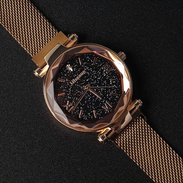ONE:  Luxury Elegant Watch and Bracelet Set for Women:  Rhinestone with Bangles Starry Sky