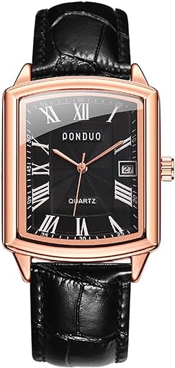 0NE: Luxury Wrist Watch Minimalist Men Square Dial Business Style Leather Strap Quartz Analog