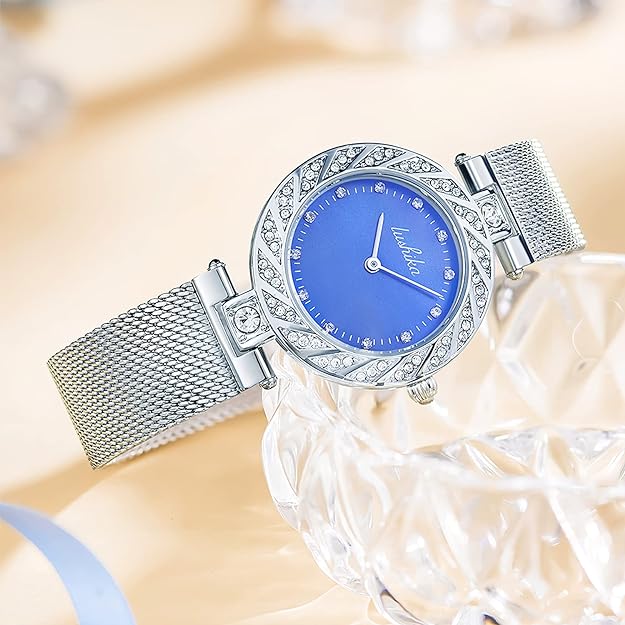 ONE:  Luxury Elegant Watch and Bracelet Set for Women:  Rhinestone with Bangles Starry Sky
