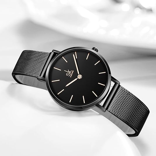 ONE:  Ultra Thin Minimalist Women Watches Simple Two Hands Ladies Dress Watch Leather Strap