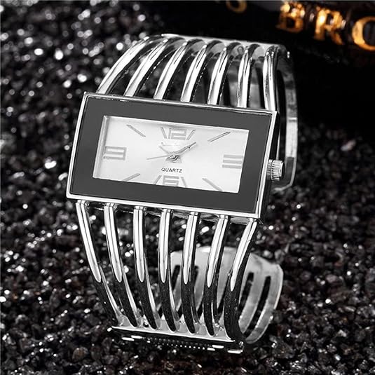 ONE:  Luxury Cuff Bracelet Watch for Women  Rectangular Dial Analog Quartz Wrist Watch