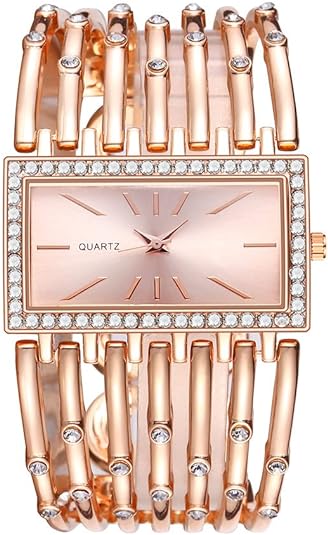 ONE:  Luxury Cuff Bracelet Watch for Women  Rectangular Dial Analog Quartz Wrist Watch