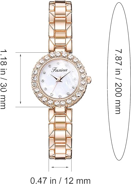 ONE:  Luxury Elegant Watch and Bracelet Set for Women:  Rhinestone with Bangles