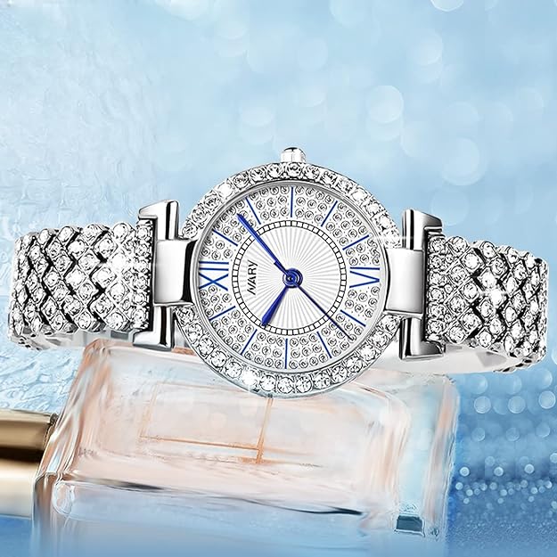 ONE:  Luxury Elegant Watch and Bracelet Set for Women:  Rhinestone with Bangles Starry Sky