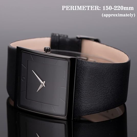ONE: Luxury Wrist Watch Minimalist Men Square Dial Business Style Leather Strap Quartz Analog