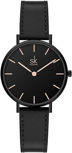 ONE:  Ultra Thin Minimalist Women Watches Simple Two Hands Ladies Dress Watch Leather Strap
