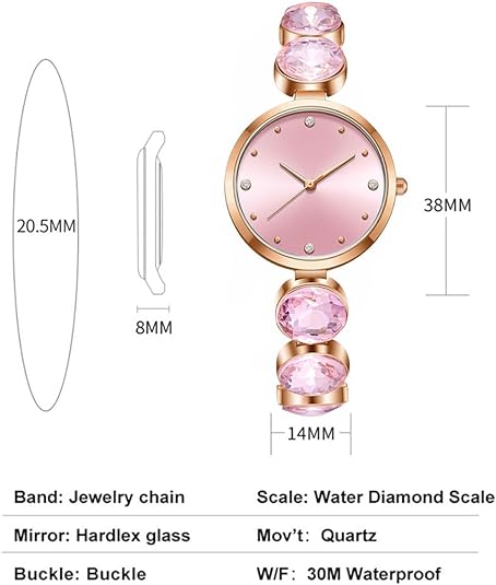 ONE: Luxury Elegant Wrist Watch for Women Analog Quartz Rhinestone  Bangle Bracelet Jewelry