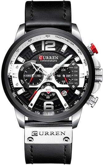 ONE:  Men's Watch Luxury Fashion Leather Strap Outdoor Casual Sport Wristwatch with Big Dial