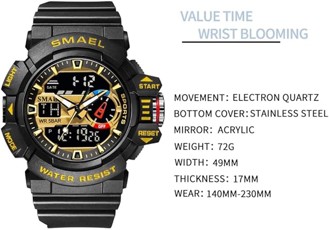 ONE: Men's Watches Multi Function Military S-Shock Sports Watch LED Digital Waterproof