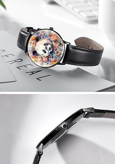 ONE: Wrist Watch for Men and Women Color: Panda on floral