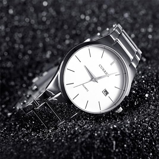 ONE:  Men's Wrist Watch Stainless Steel Band Waterproof  Date Quartz Wristwatch