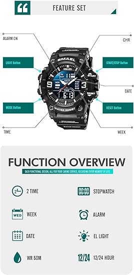 ONE: Men's Watches Multi Function Military S-Shock Sports Watch LED Digital Waterproof