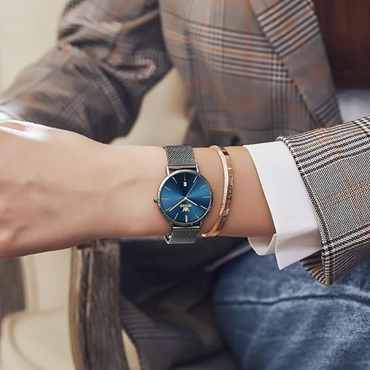 ONE:  Luxury Elegant Watch and Bracelet Set for Women:  Rhinestone with Bangles Starry Sky