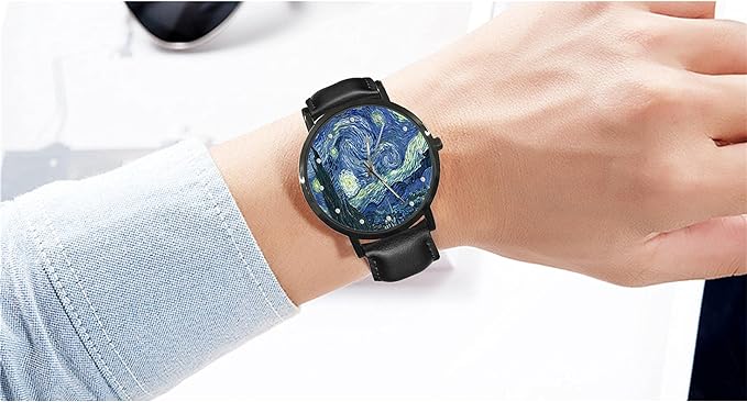 ONE:  Wrist Watches for Men and Women Color: Van Gogh Starry Night