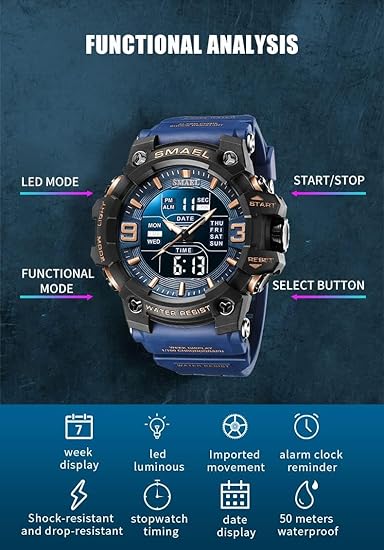 ONE: Men's Watches Multi Function Military S-Shock Sports Watch LED Digital Waterproof