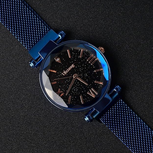 ONE:  Luxury Elegant Watch and Bracelet Set for Women:  Rhinestone with Bangles Starry Sky