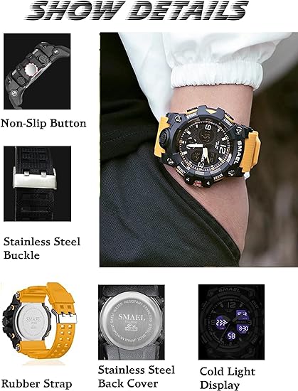 ONE: Men's Watches Multi Function Military S-Shock Sports Watch LED Digital Waterproof