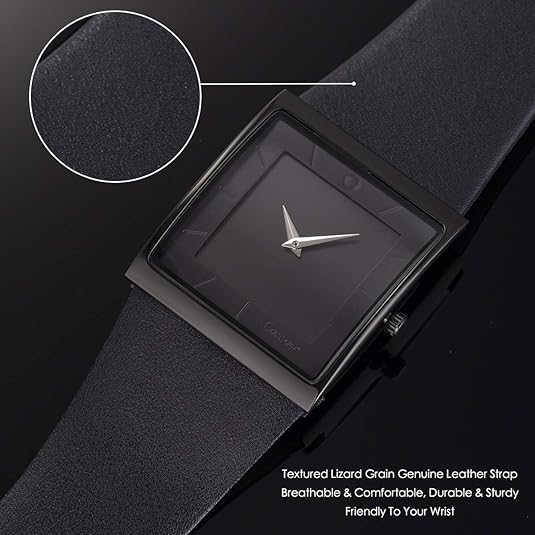 ONE: Luxury Wrist Watch Minimalist Men Square Dial Business Style Leather Strap Quartz Analog