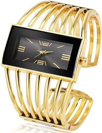 ONE:  Luxury Cuff Bracelet Watch for Women  Rectangular Dial Analog Quartz Wrist Watch