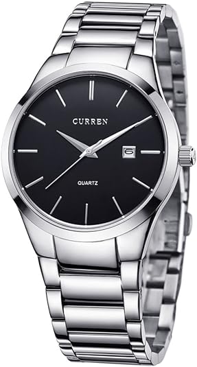 ONE:  Men's Wrist Watch Stainless Steel Band Waterproof  Date Quartz Wristwatch