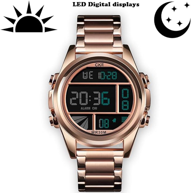 Luxury Watch Stainless Steel Wrist Watch Waterproof Big Face Analog Quartz