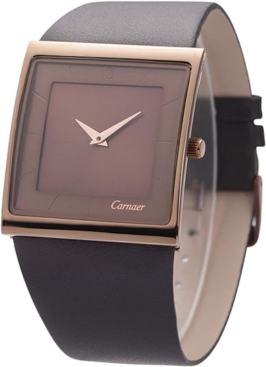 ONE: Luxury Wrist Watch Minimalist Men Square Dial Business Style Leather Strap Quartz Analog