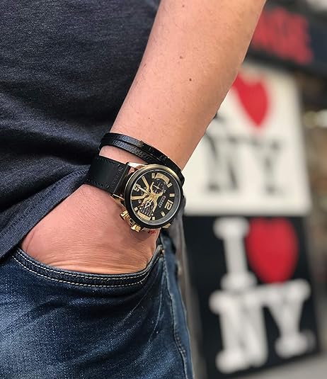 ONE:  Men's Watch Luxury Fashion Leather Strap Outdoor Casual Sport Wristwatch with Big Dial