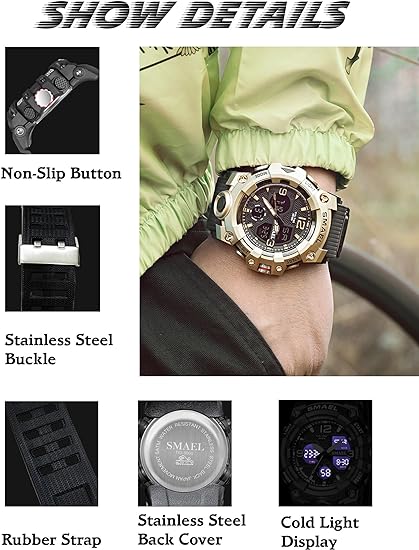 ONE: Men's Watches Multi Function Military S-Shock Sports Watch LED Digital Waterproof