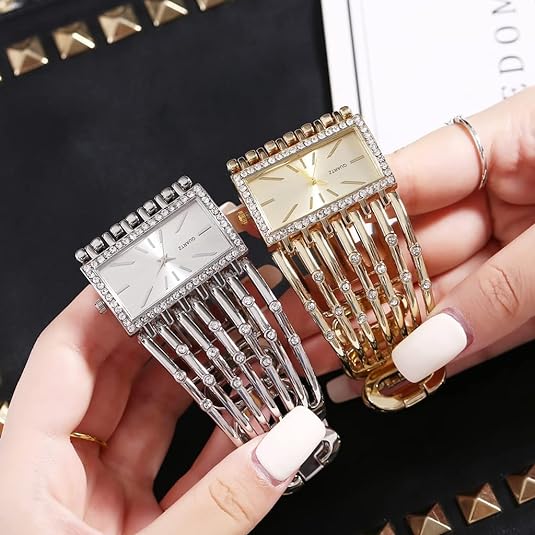 ONE:  Luxury Cuff Bracelet Watch for Women  Rectangular Dial Analog Quartz Wrist Watch