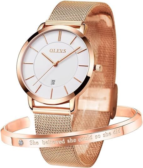 ONE:  Luxury Elegant Watch and Bracelet Set for Women:  Rhinestone with Bangles Starry Sky