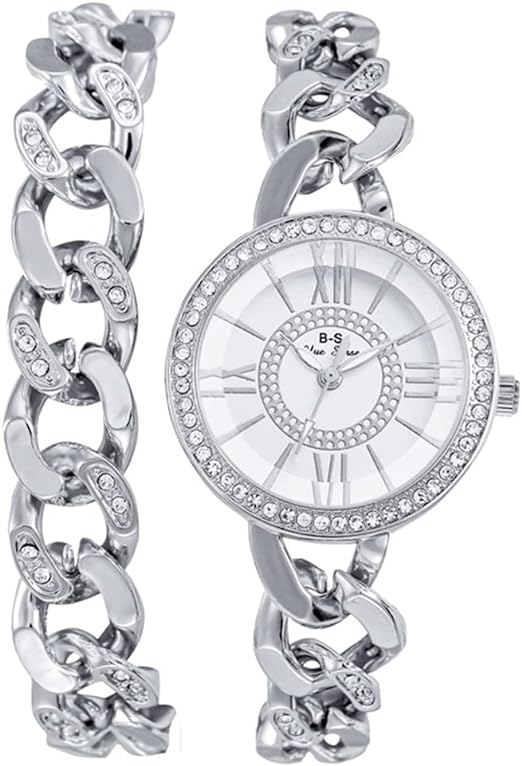 2 Luxury Elegant Watches Jewelry Set: Two Watches,