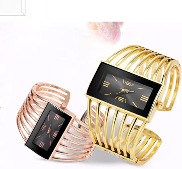 ONE:  Luxury Cuff Bracelet Watch for Women  Rectangular Dial Analog Quartz Wrist Watch