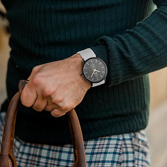 ONE: Luxury Wrist Watch Minimalist Men Square Dial Business Style Leather Strap Quartz Analog