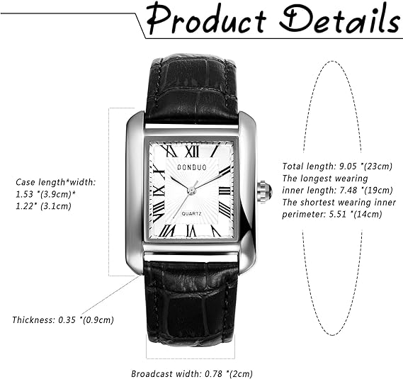 0NE: Luxury Wrist Watch Minimalist Men Square Dial Business Style Leather Strap Quartz Analog