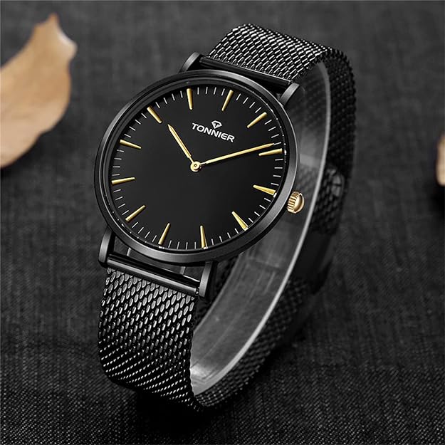 Luxury Watch Stainless Steel Wrist Watch Waterproof Big Face Analog Quartz