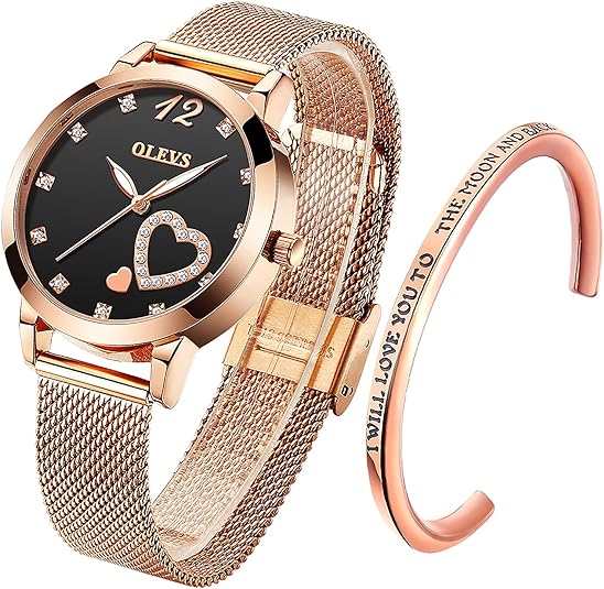 ONE:  Luxury Elegant Watch and Bracelet Set for Women:  Rhinestone with Bangles Starry Sky
