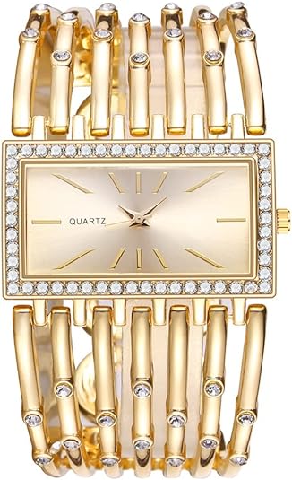 ONE:  Luxury Cuff Bracelet Watch for Women  Rectangular Dial Analog Quartz Wrist Watch