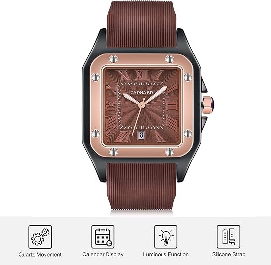 ONE: Luxury Wrist Watch Minimalist Men Square Dial Business Style Leather Strap Quartz Analog