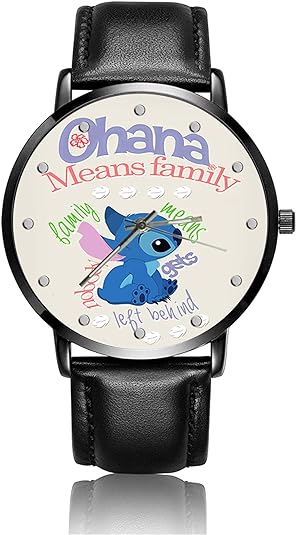 ONE: Wrist Watch for Men and Women Color: Cute Stitch Quote