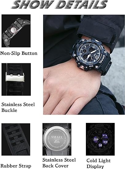 ONE: Men's Watches Multi Function Military S-Shock Sports Watch LED Digital Waterproof