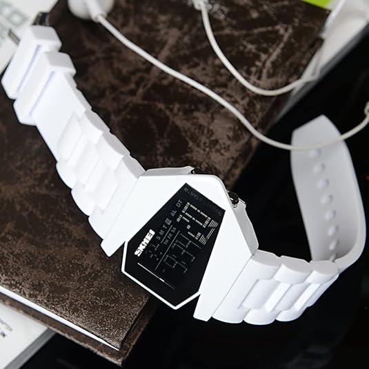 ONE: Unique Watch: Airplane Shaped LED Light Waterproof Watch Military Stealth Fighter Cool