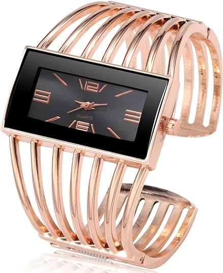 ONE:  Luxury Cuff Bracelet Watch for Women  Rectangular Dial Analog Quartz Wrist Watch