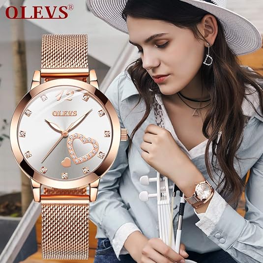 ONE:  Luxury Elegant Watch and Bracelet Set for Women:  Rhinestone with Bangles Starry Sky