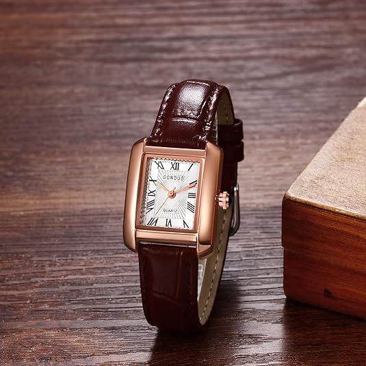 0NE: Luxury Wrist Watch Minimalist Men Square Dial Business Style Leather Strap Quartz Analog