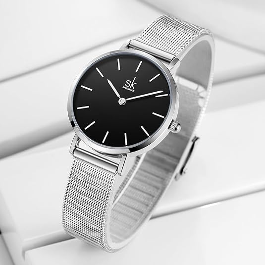 ONE:  Ultra Thin Minimalist Women Watches Simple Two Hands Ladies Dress Watch Leather Strap