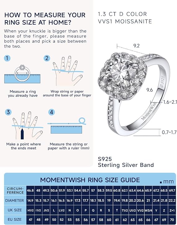 Moissanite 1 carat cushion cut moissainte that is surrounded with luminous round side moissanites  925 sterling silver engagement ring