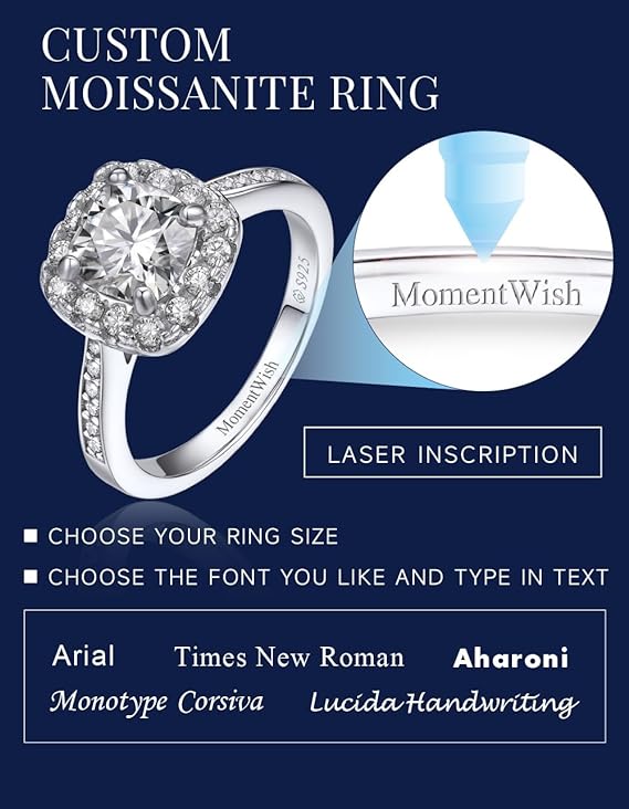 Moissanite 1 carat cushion cut moissainte that is surrounded with luminous round side moissanites  925 sterling silver engagement ring