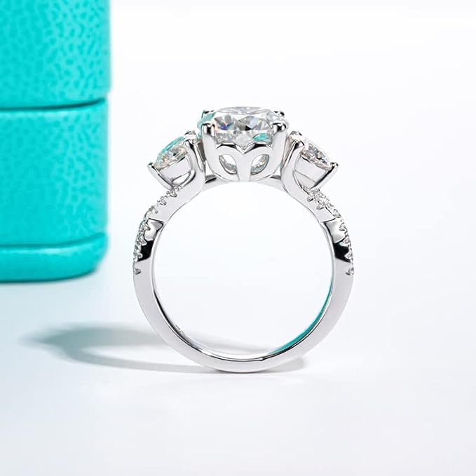 4 ctw Round Lab Grown Diamond Three-Stone Ring