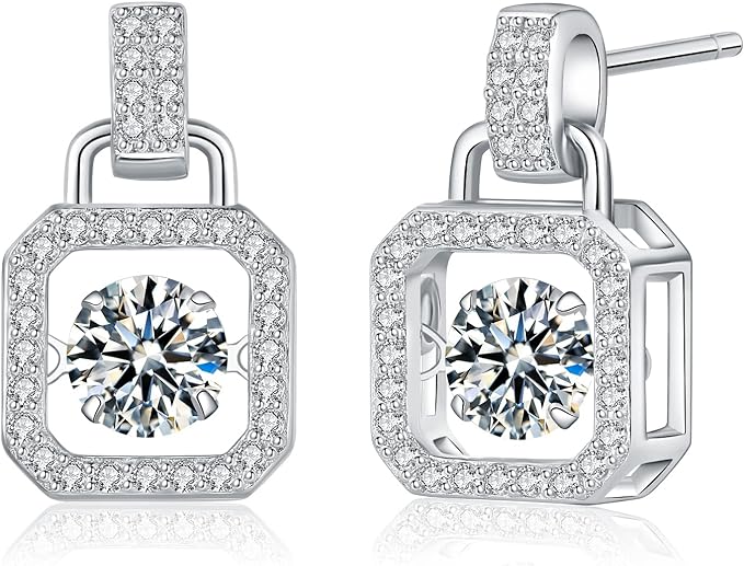 925 Sterling Silver MOISSANITE Earrings HIGH QUALITY MOISSANITE DIAMOND Brilliant ROUND CUT